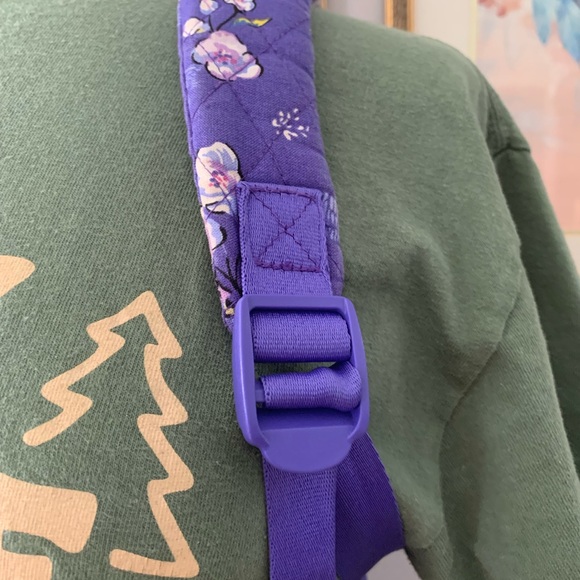 Vera Bradley Cotton Wild Roses Floral Small Travel Backpack - Picture 6 of 14